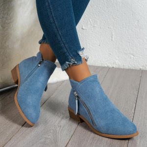 Bottines Suédées à Zip | Élégance Décontractée et Confort Quotidien