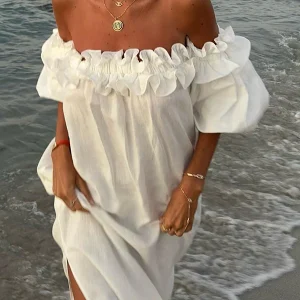 Robe Longue Bardot | Coton | Volantée & Bohème