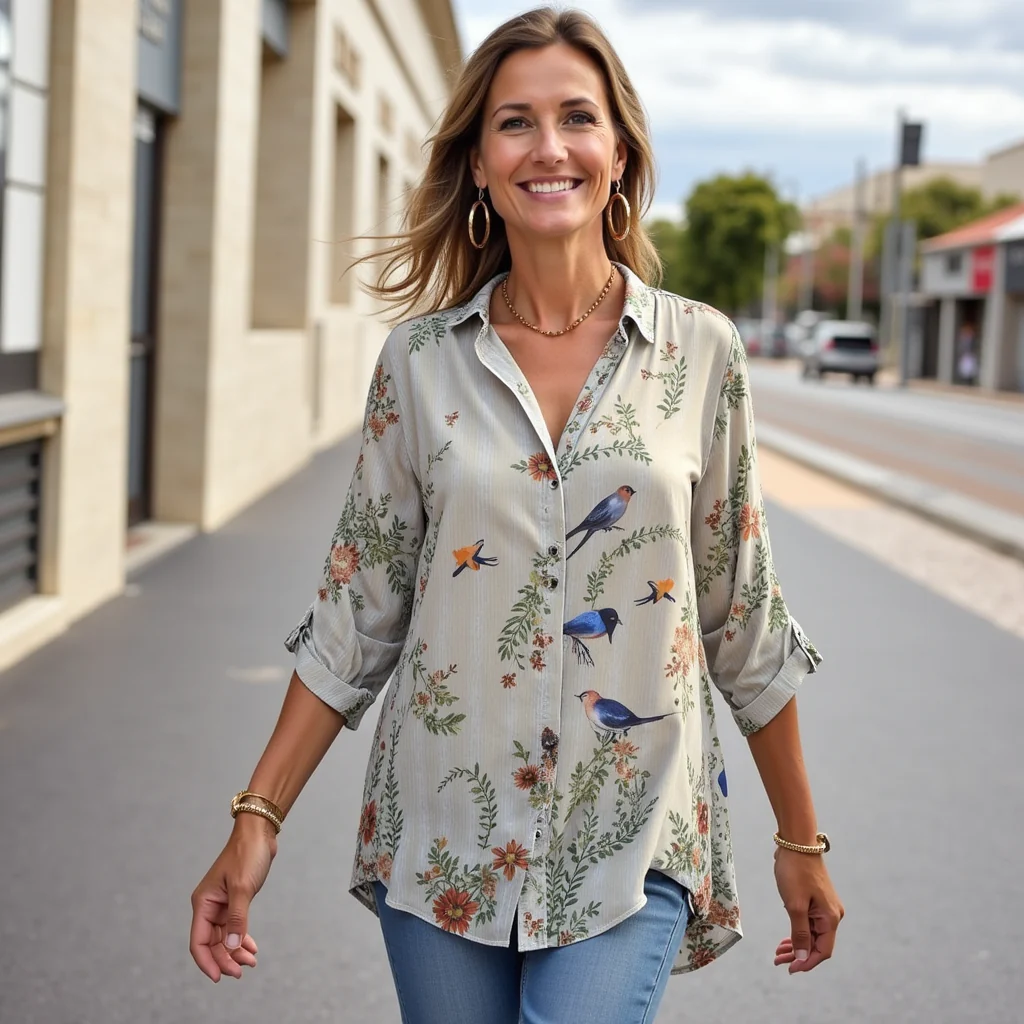 Floral Button-down Shirt | Casual Elegance – Image 3