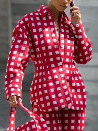 Structured checkered set | Fluid fabric & Fitted waist | Audacious and modern – Image 3