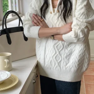 Pull Torsadé Cassé | Coton | Élégant, Doux et Confortable