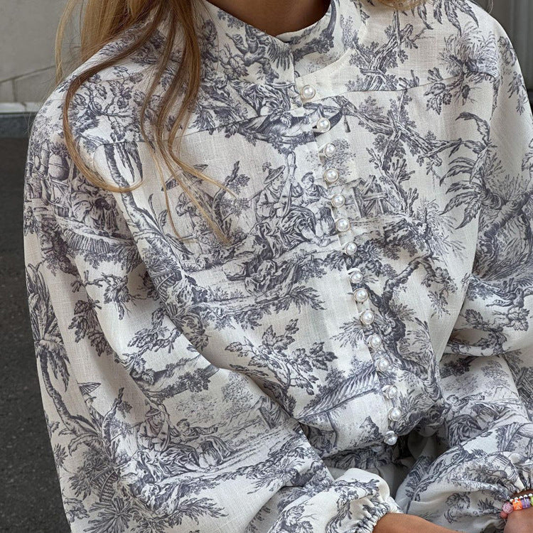 Robe Courte Toile de Jouy | Viscose | Élégante & Romantique – Image 5