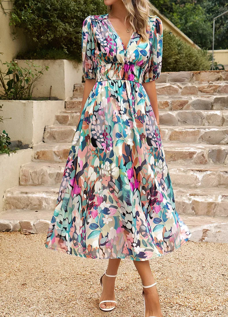 Évasion Florale | Robe Longue à Imprimé Multicolore – Image 5