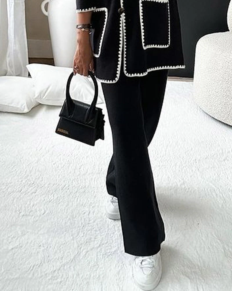 Veste Longue Contrastée | Coton | Élégance Moderne et Confort Quotidien – Image 6