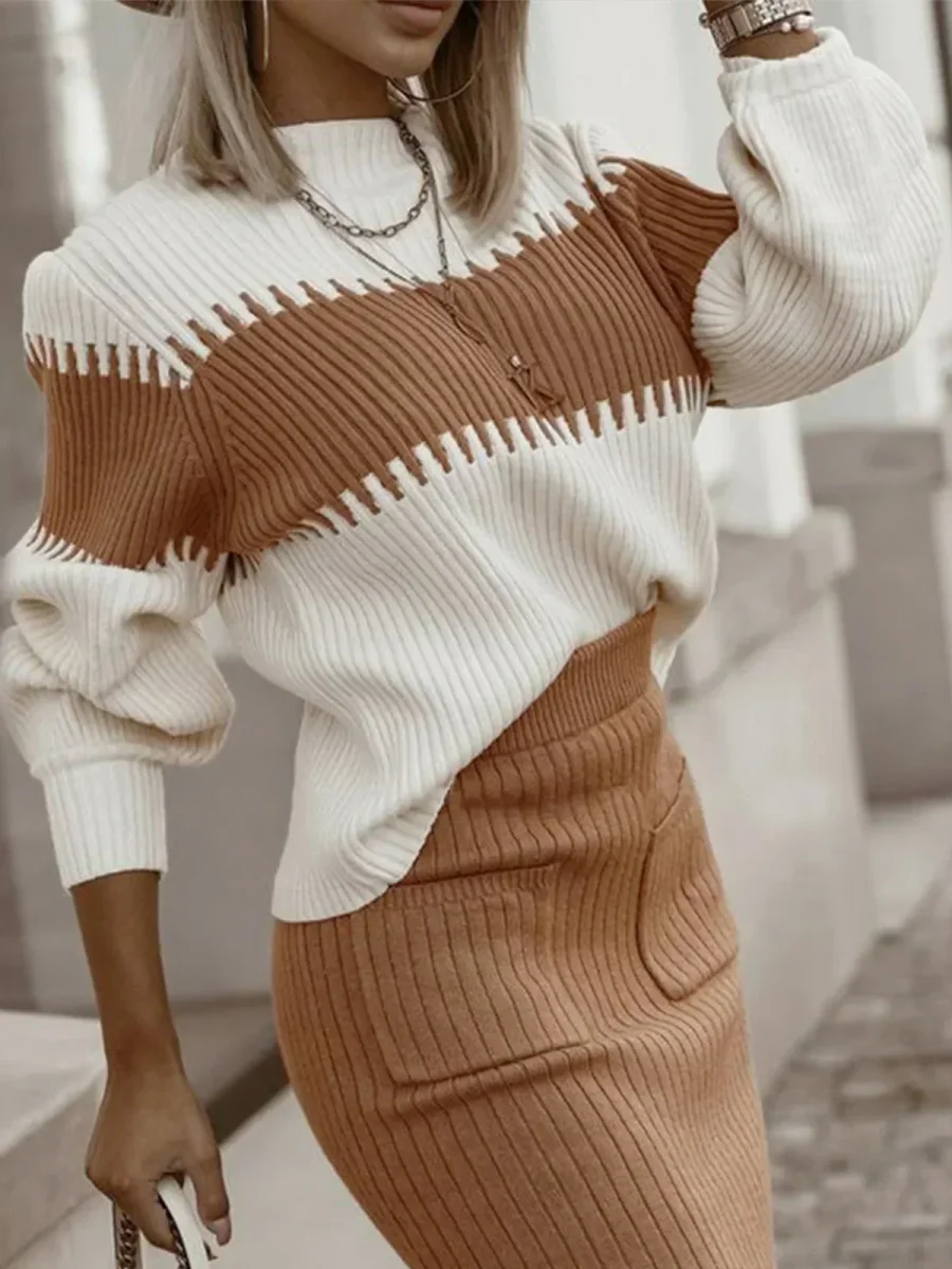 Casual Knitwear Set | Ribbed Knit & Feminine Cut | Soft and Trendy – Image 4