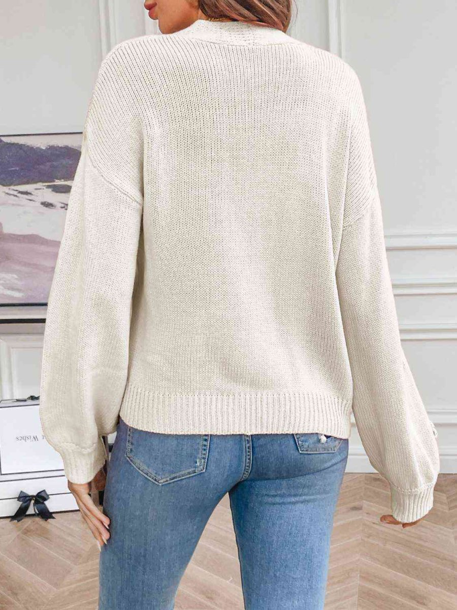 Cardigan en Maille Fleurie | Maille Douce | Confortable et Stylé – Image 5