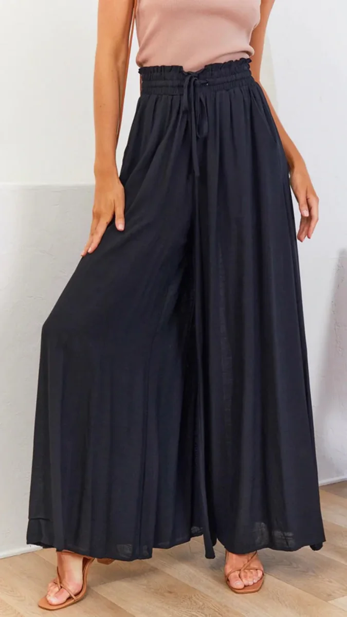 Wide-leg pants with elastic waistband | Casual fluidity and natural elegance – Image 3