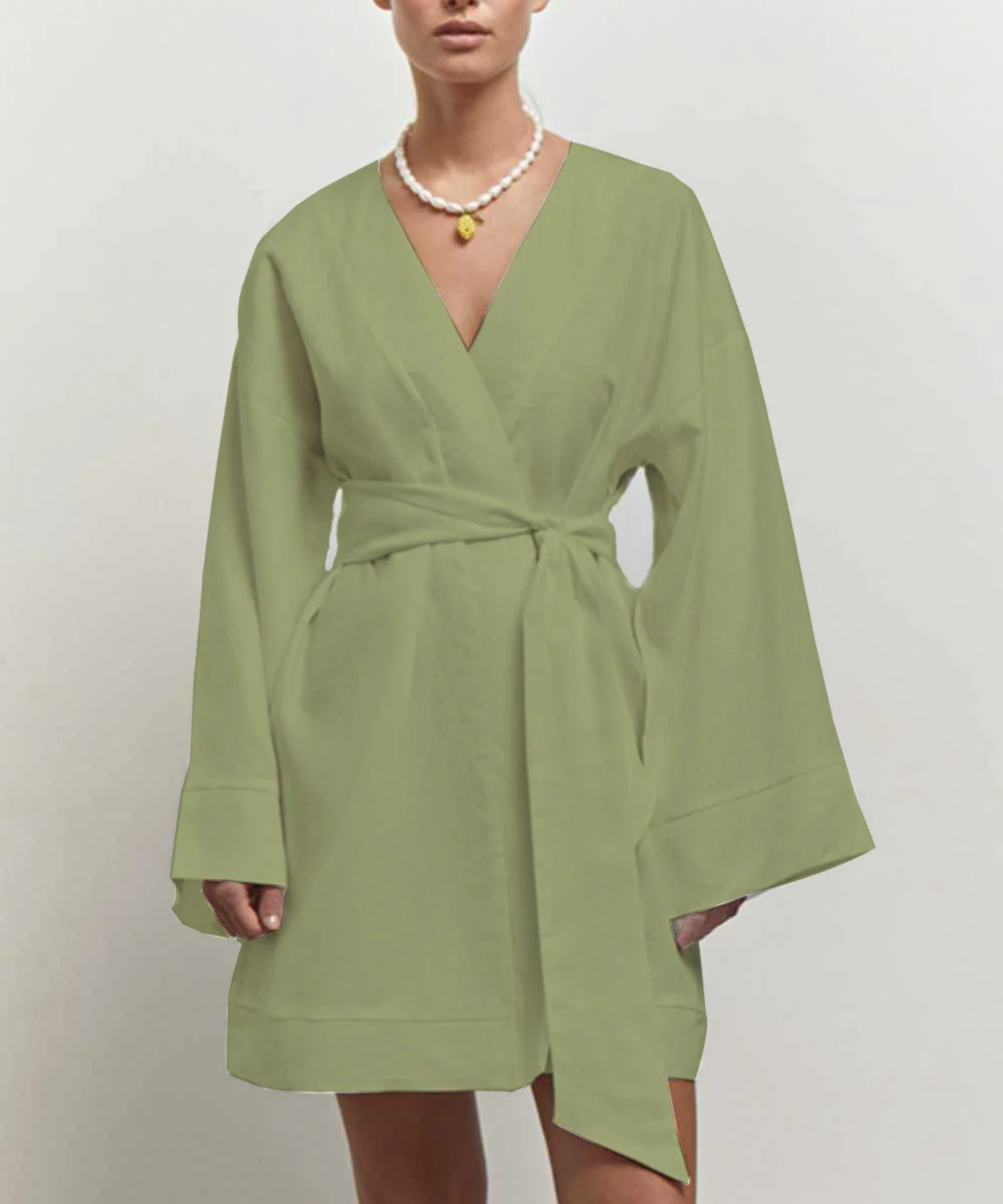 Robe Portefeuille Courte | Coton | Minimaliste – Image 3