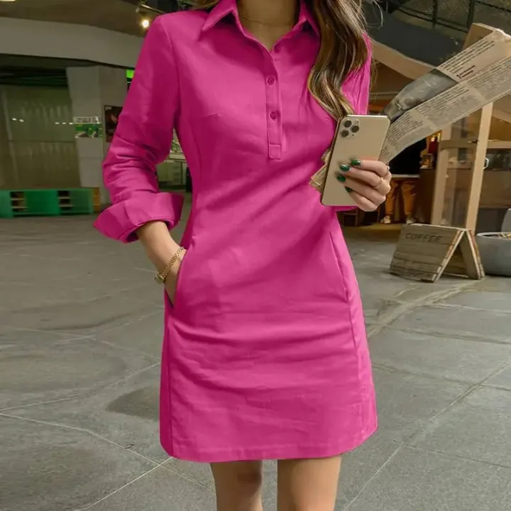Slim Fit Shirt Dress | Minimalist Elegance – Image 7