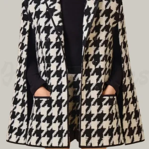 Elegance Houndstooth Cape | Sophisticated and Modern