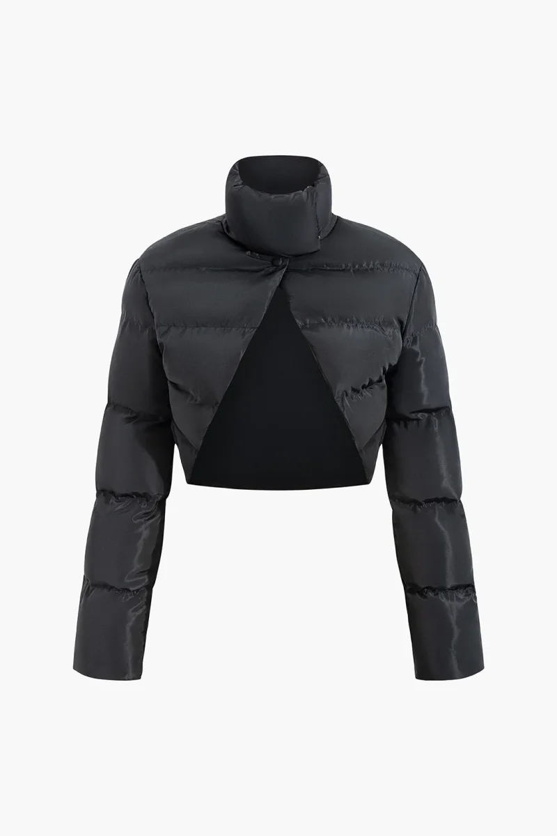 Short Cropped Jacket with High Collar | Futuristic Volume and Urban Audacity