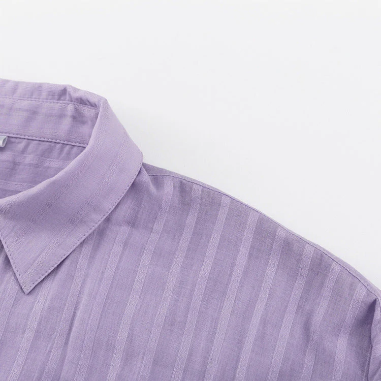 Douceur Pastel | Ensemble Chemise et Short Rayé en Lin Léger – Image 6