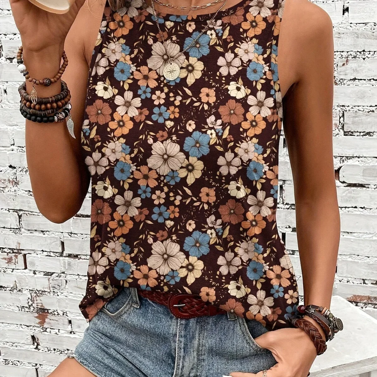 Wild Flower | Vintage Floral Print Sleeveless Top – Image 8