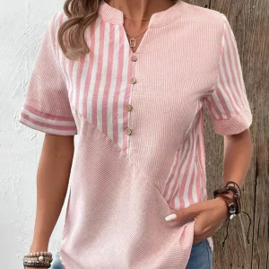Soft Pastel Striped Blouse | Casual Elegance