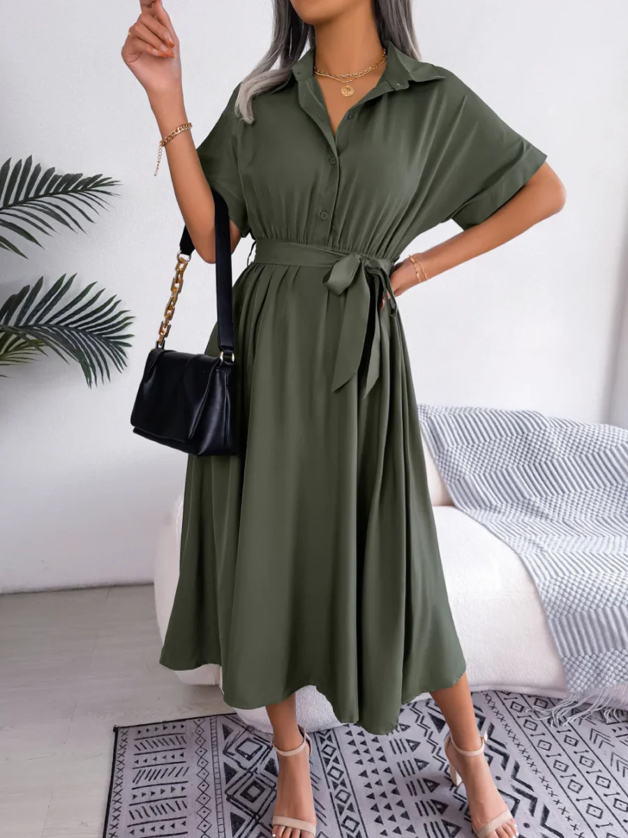 Elegant Midi Shirt Dress | Fluid and Timeless – Image 7