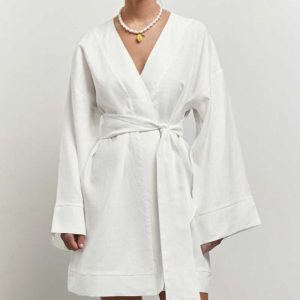 Robe Portefeuille Courte | Coton | Minimaliste