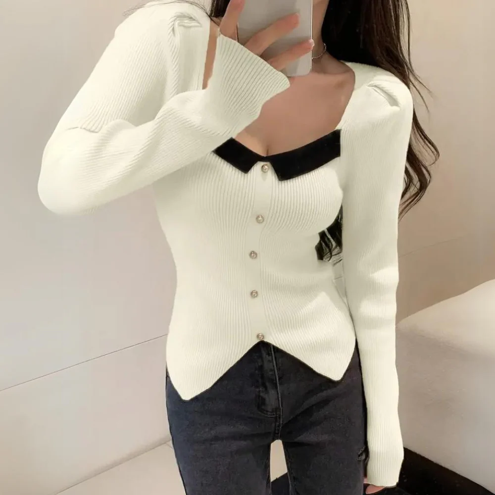 Buttoned Waisted Top | Cotton | Elegant, Contrasting and Feminine – Image 6