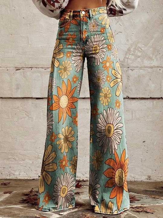 Pantalon Large Imprimé | Polyester & Coton | Style Coloré et Confortable – Image 7