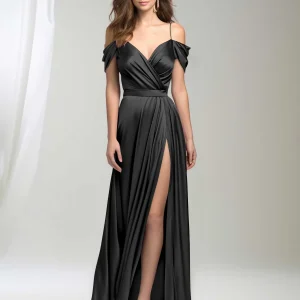 Enchanteur Spaghetti Sangles Plissé Longueur Satin Demoiselle D'honneur Robes Adelyn