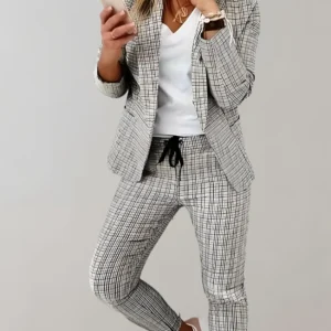 Sandra | Ensemble Blazer et Pantalon en Tweed pour Femmes