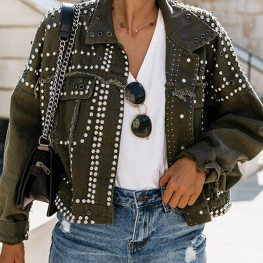 Studded Short Jacket | Cotton | Bold and Glam Style – Image 7