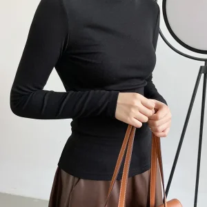 Black turtleneck | Stretch cotton | Minimalism Essential
