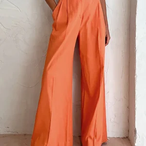 Pantalon Large | Coton | Taille Haute et Élégant