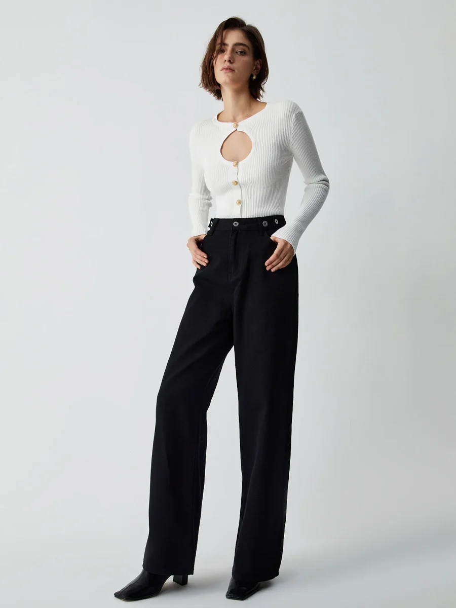 Cut-out cardigan | Gold buttons | Chic & Original – Image 6