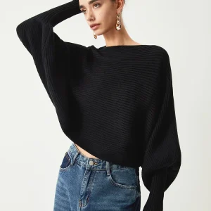 Chauve-Souris Black Sweater | Ribbed Knit | Ample & Modern