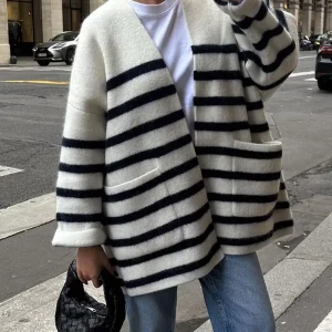 Cardigan Oversize à Rayures | Style Marin | Confort Urbain
