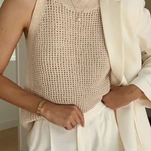 Débardeur en Maille | Beige | Chic & Respirant