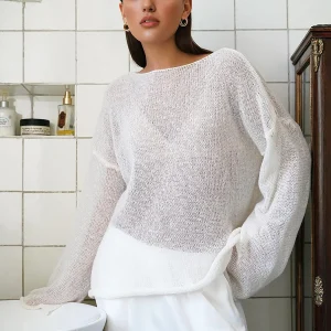 Pull Léger Transparent | Blanc | Élégance Minimaliste
