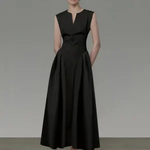 Robe Noire Midi | Élégante | Structurée et Intemporelle