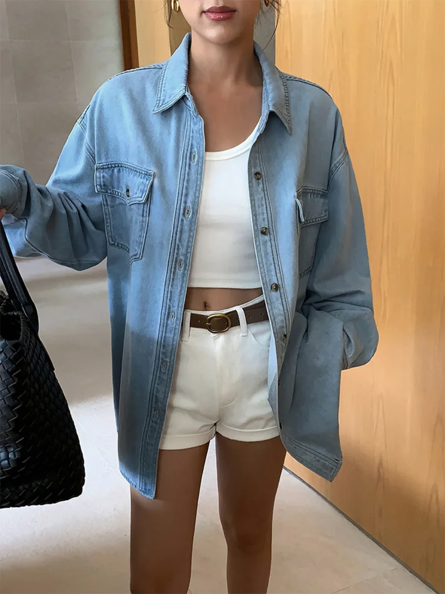 Jean overshirt | Oversize cut | Casual look – Image 7