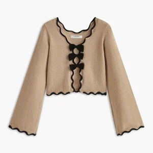 Amélie - Cardigan Court | Détails Noeuds | Élégant et Féminin