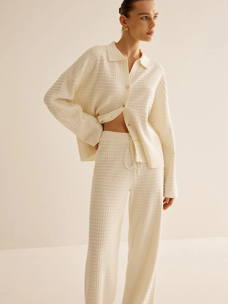 Ensemble Lounge en Maille Gaufrée | Deux Pièces | Confort et Élégance Décontractée – Image 4