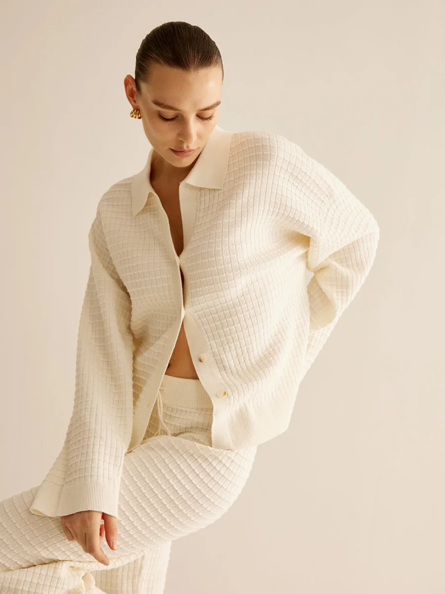 Ensemble Lounge en Maille Gaufrée | Deux Pièces | Confort et Élégance Décontractée – Image 5