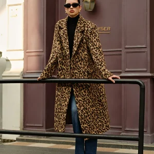 Long Leopard Coat | Camel & Black | Bold and Stylish