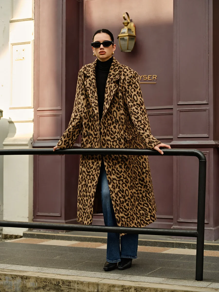 Long Leopard Coat | Camel & Black | Bold and Stylish – Image 2