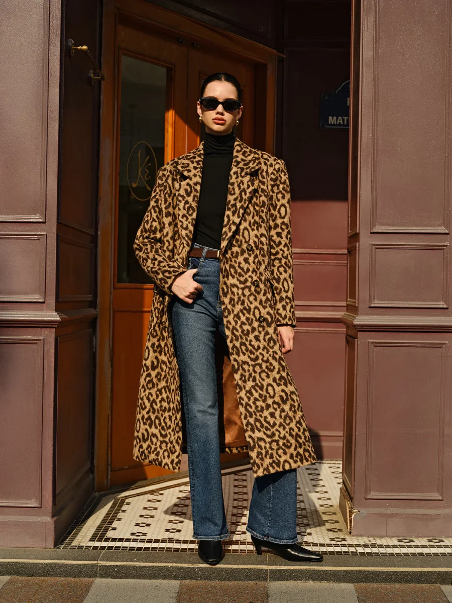 Long Leopard Coat | Camel & Black | Bold and Stylish – Image 3