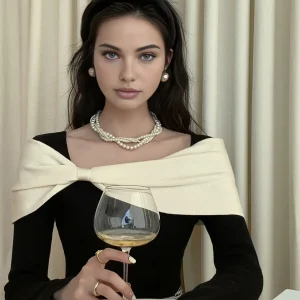 Camille - Écharpe Noeud | Beige | Élégance et Raffinement