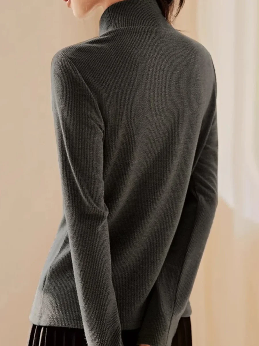 High collar sweater | Cotton | Fine and elegant knitwear – Image 4