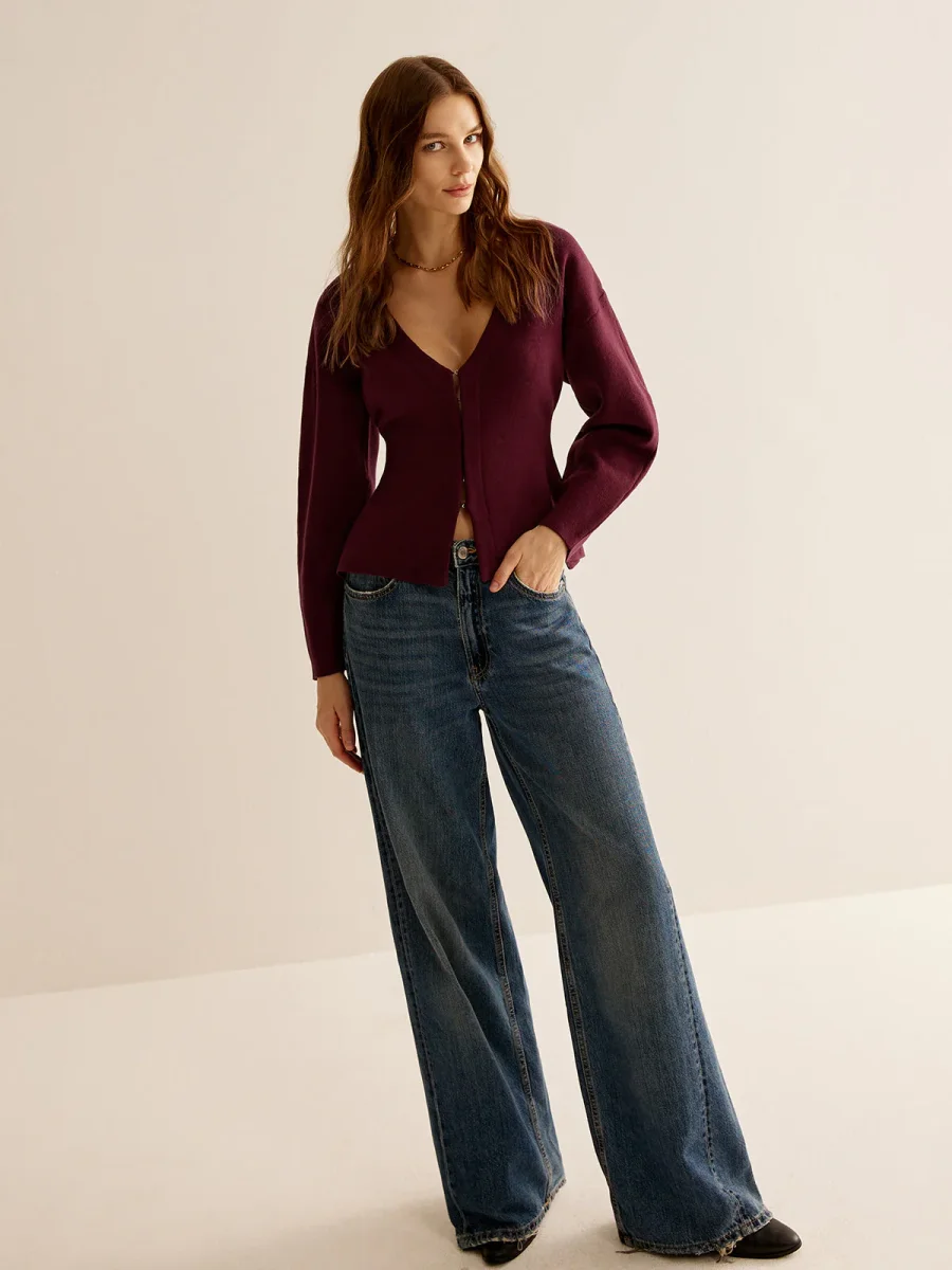 Clara - Cardigan Élégant | Col V | Tricot Fin – Image 5