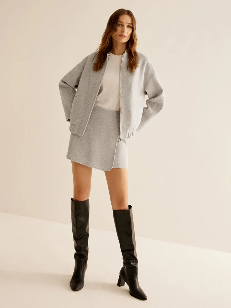 Oversize Zip Jacket | Light Grey | Modern Comfort – Image 8