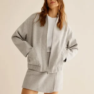 Oversize Zip Jacket | Light Grey | Modern Comfort