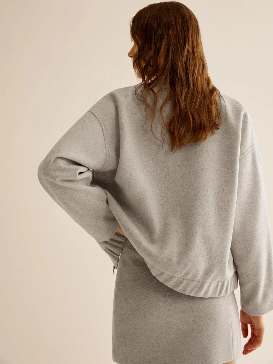 Oversize Zip Jacket | Light Grey | Modern Comfort – Image 7
