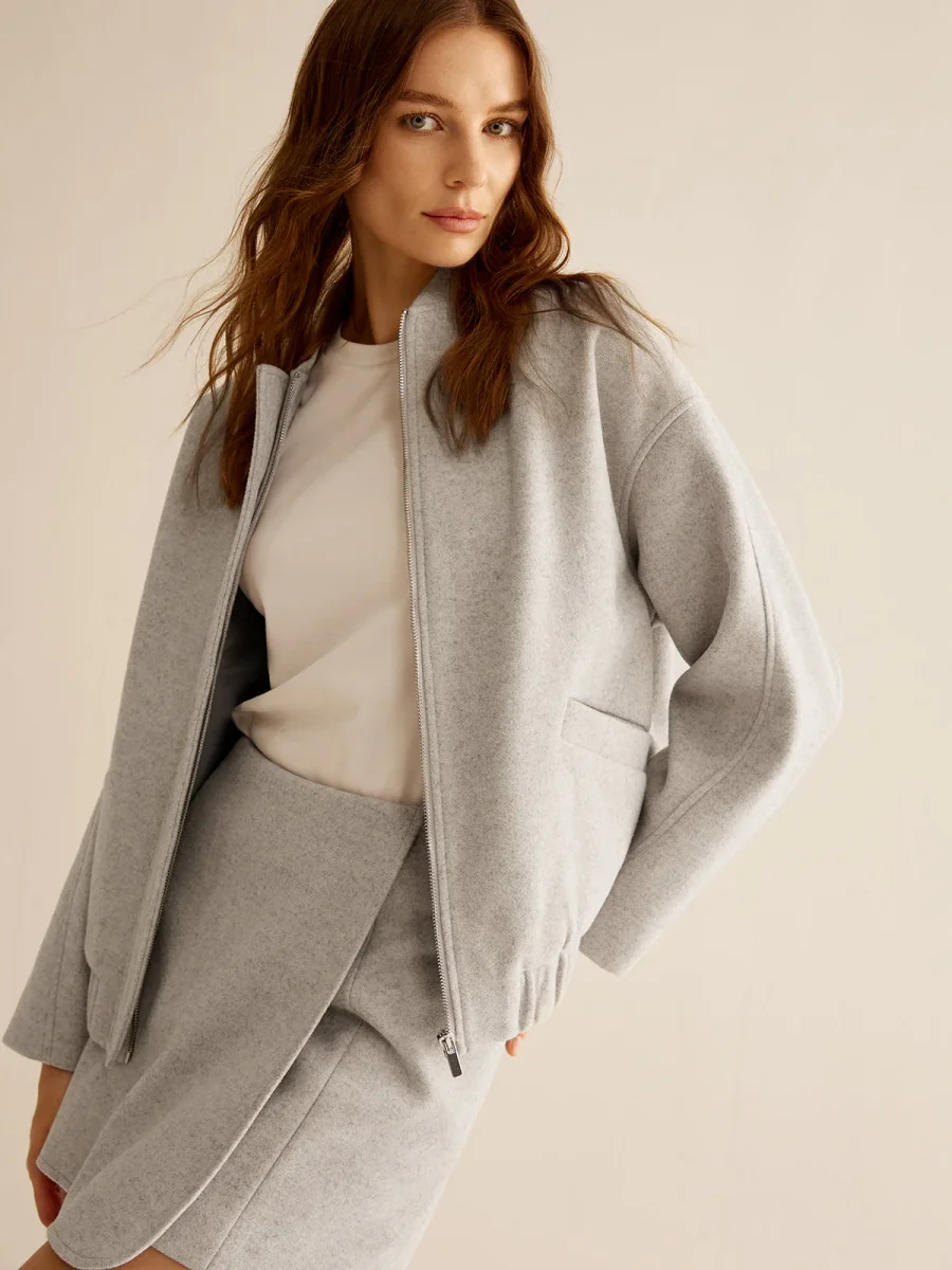 Oversize Zip Jacket | Light Grey | Modern Comfort – Image 4