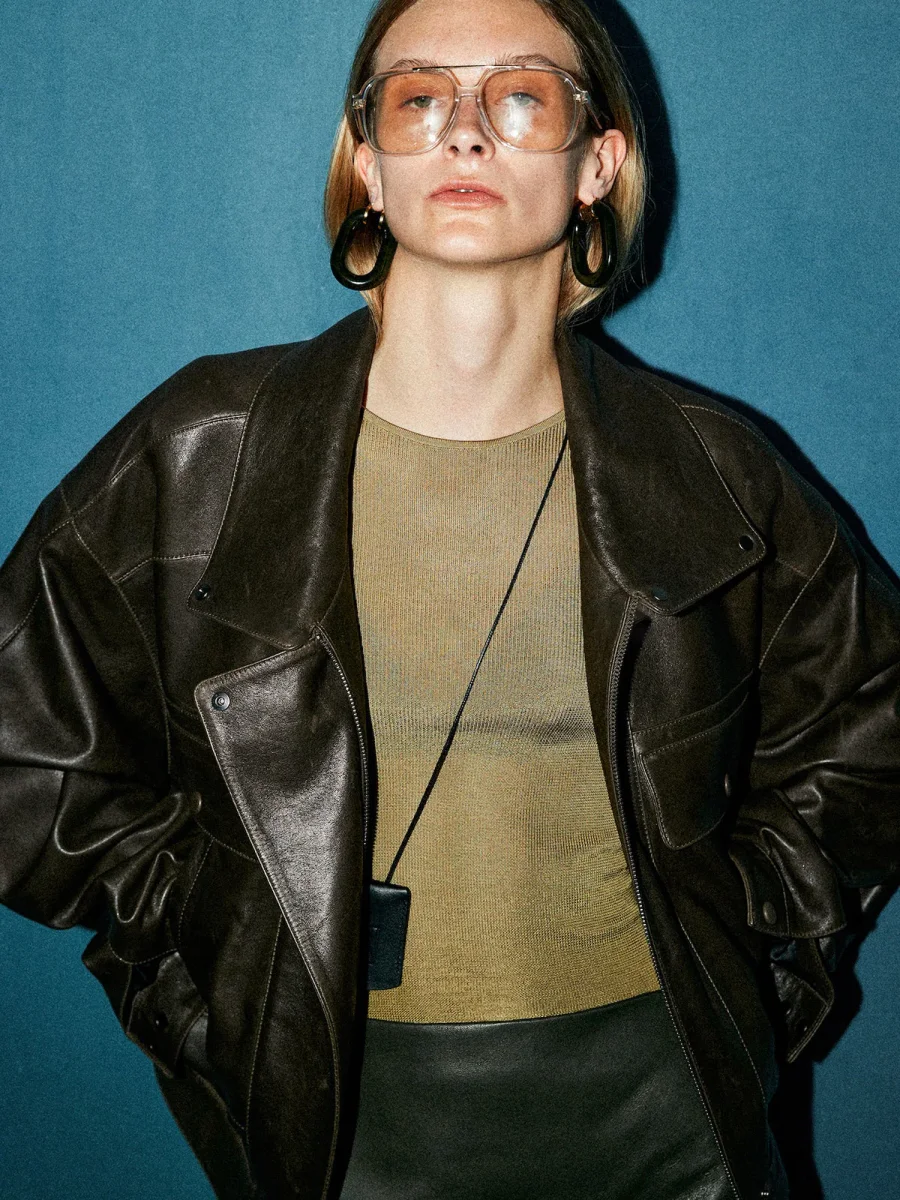 Oversized Leather-effect Jacket | Structured Cut | Urban Look