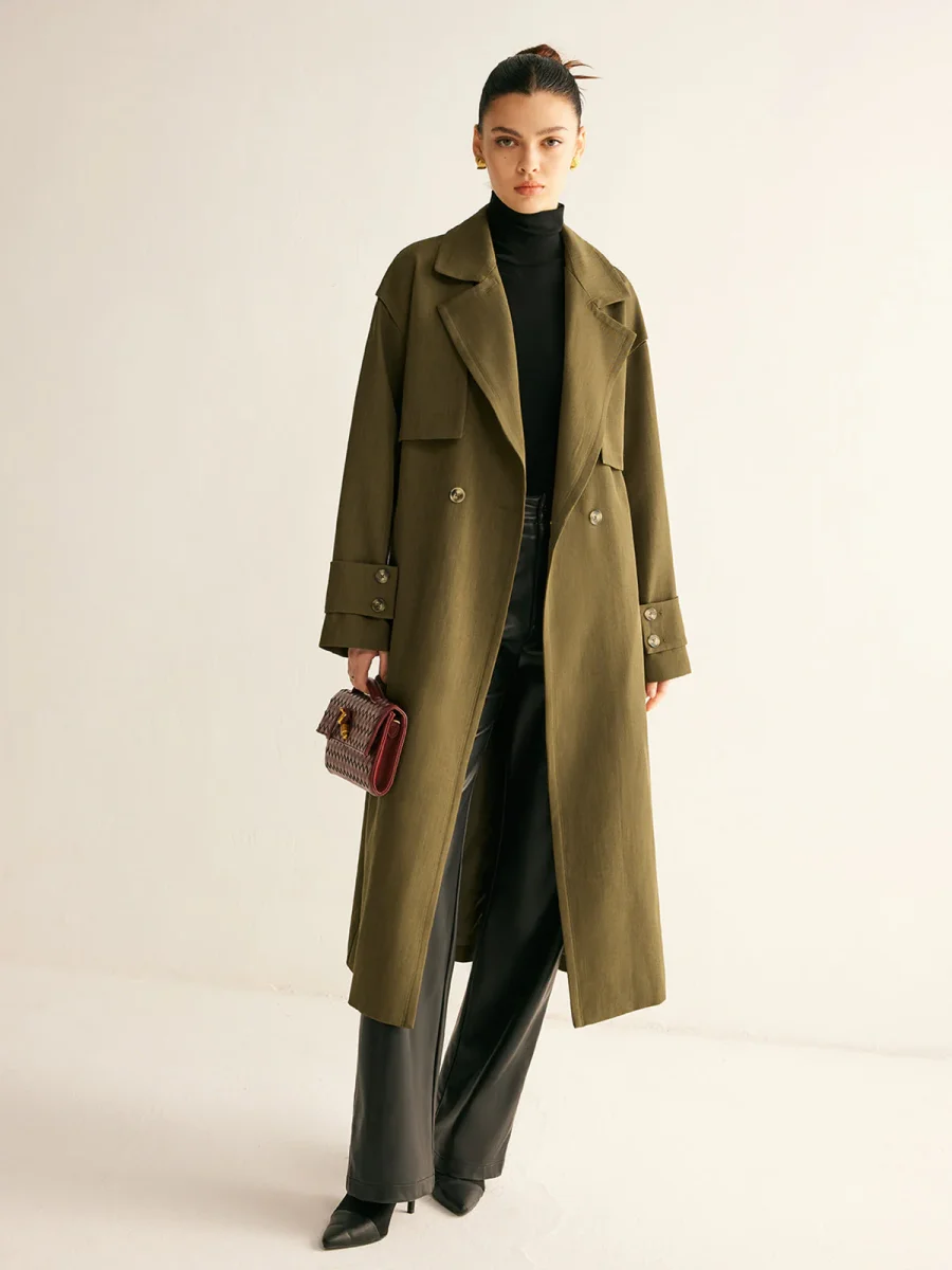 Trench-Coat Long | Persimmon | Minimaliste et Polyvalent