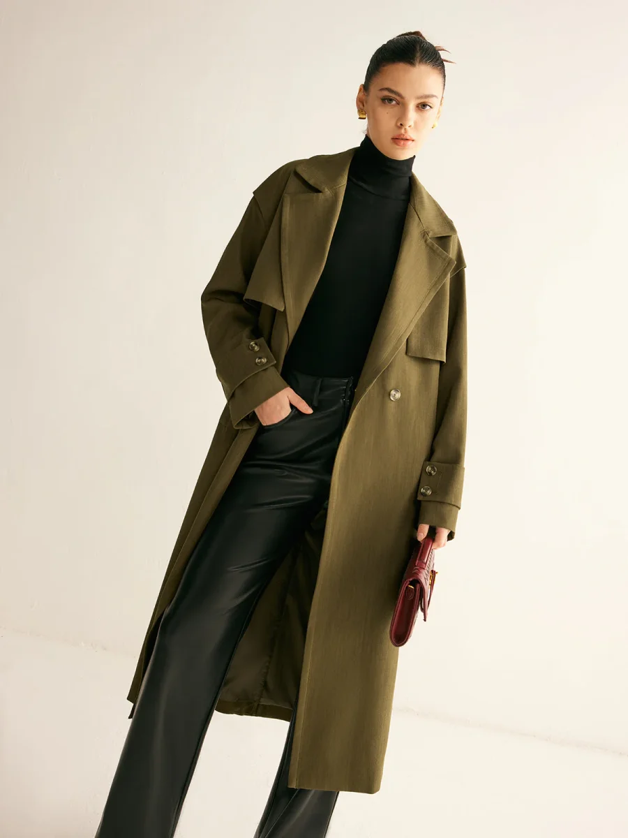 Trench-Coat Long | Persimmon | Minimaliste et Polyvalent – Image 5